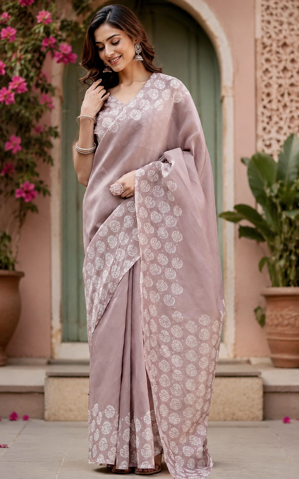 Linen Digital Printed Party Wear Saree - SAR-6016 - image 2