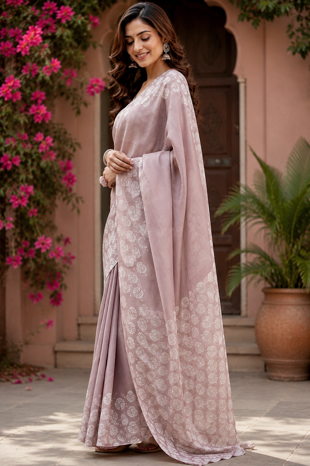 Linen Digital Printed Party Wear Saree - SAR-6016 - image 3