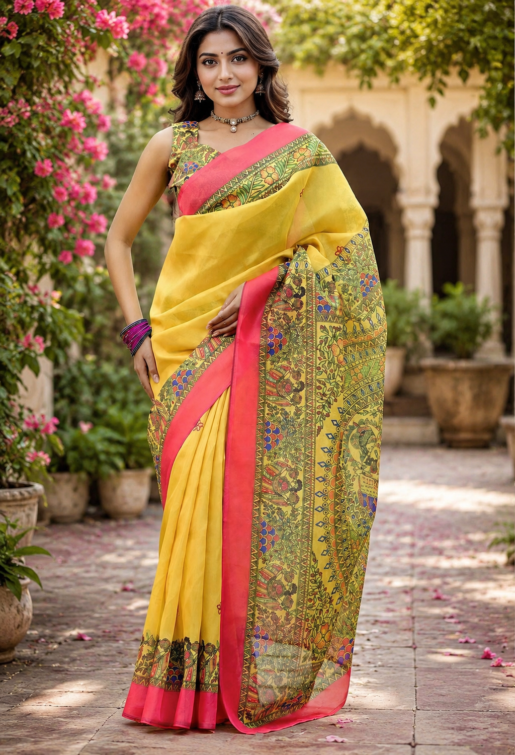 Linen Digital Printed Party Wear Saree - SAR-6017 - image 2