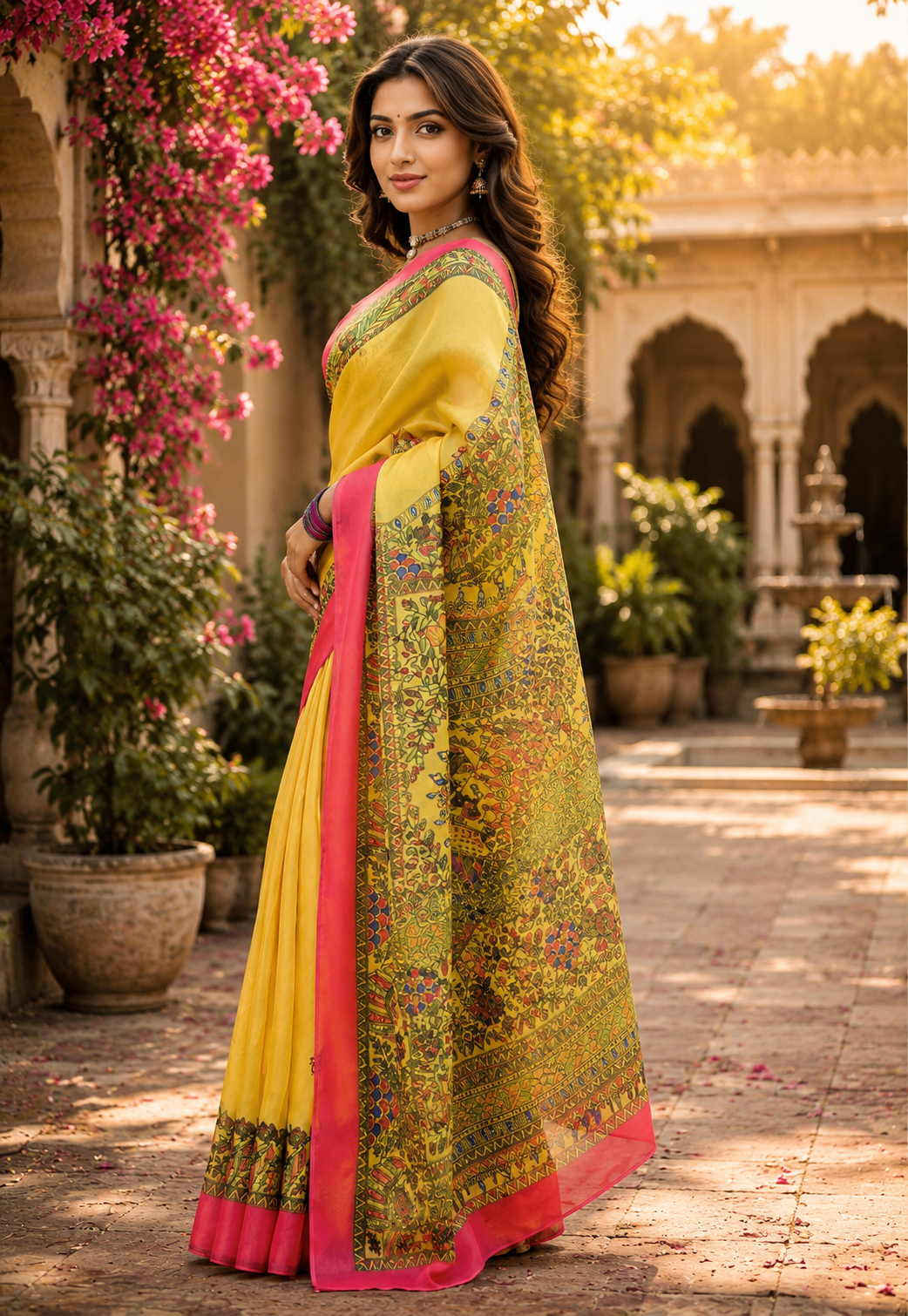 Linen Digital Printed Party Wear Saree - SAR-6017 - image 3