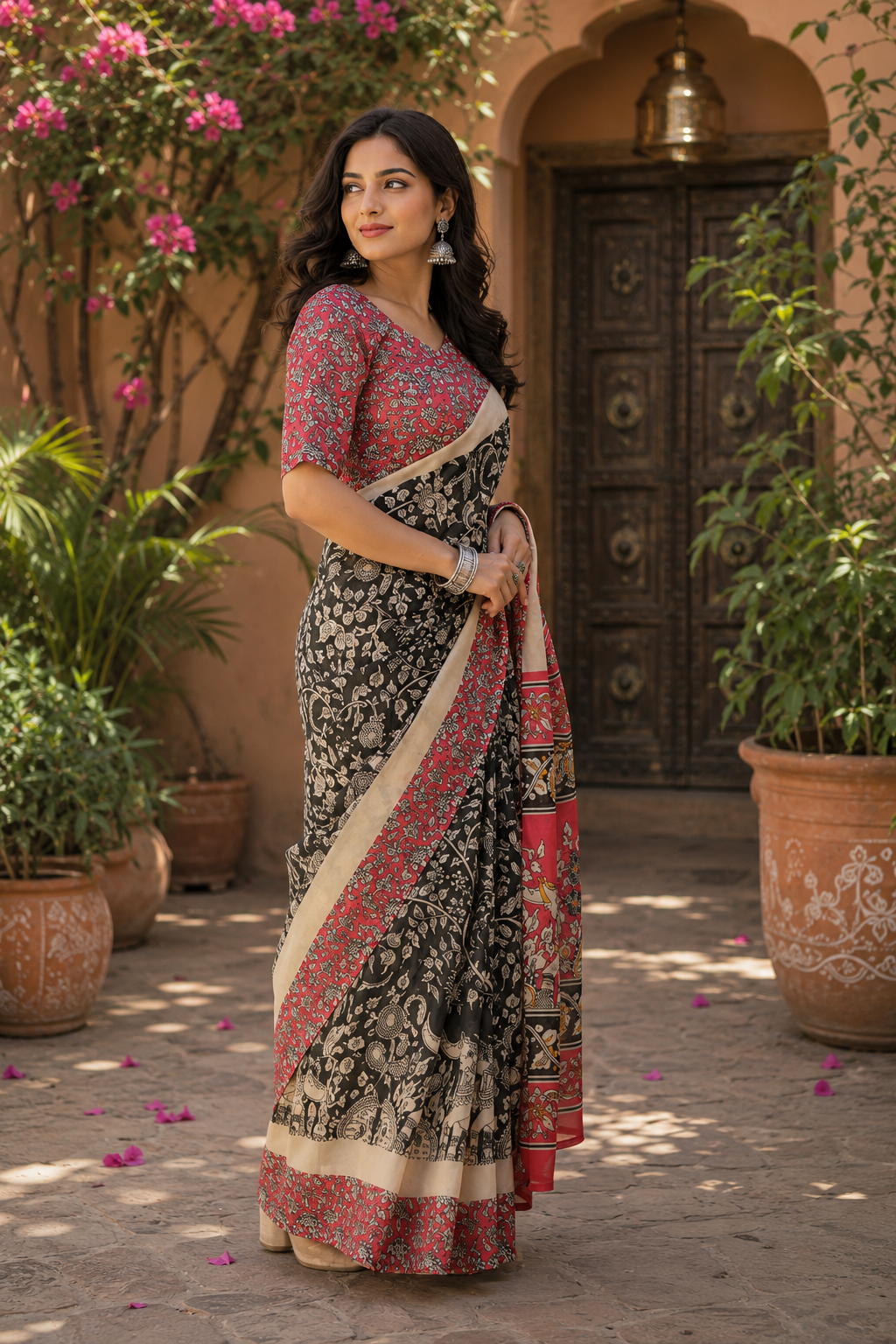 Linen Digital Printed Party Wear Saree - SAR-6031 - image 3