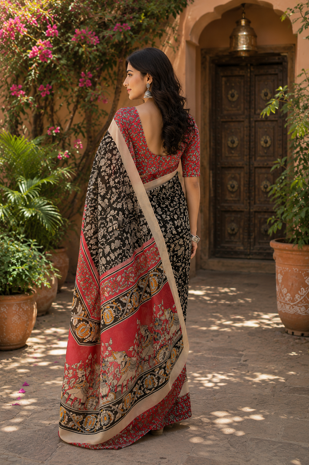 Linen Digital Printed Party Wear Saree - SAR-6031 - image 4