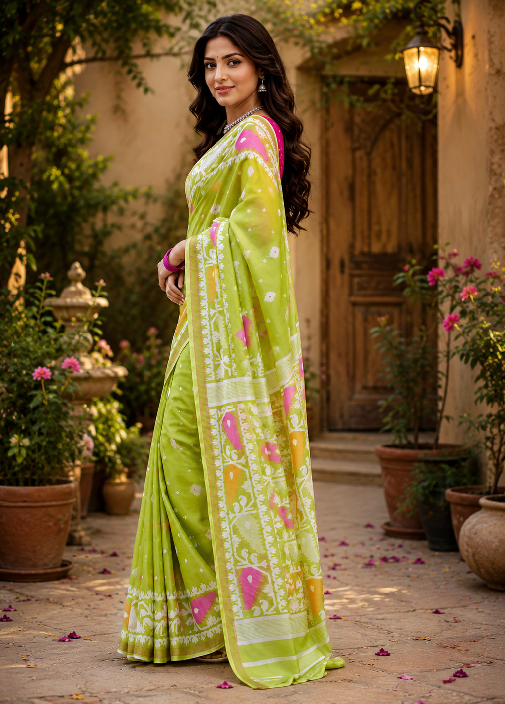 Linen Digital Printed Party Wear Saree - SAR-6046 - image 2
