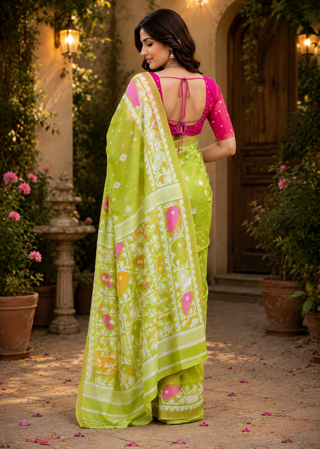 Linen Digital Printed Party Wear Saree - SAR-6046 - image 3