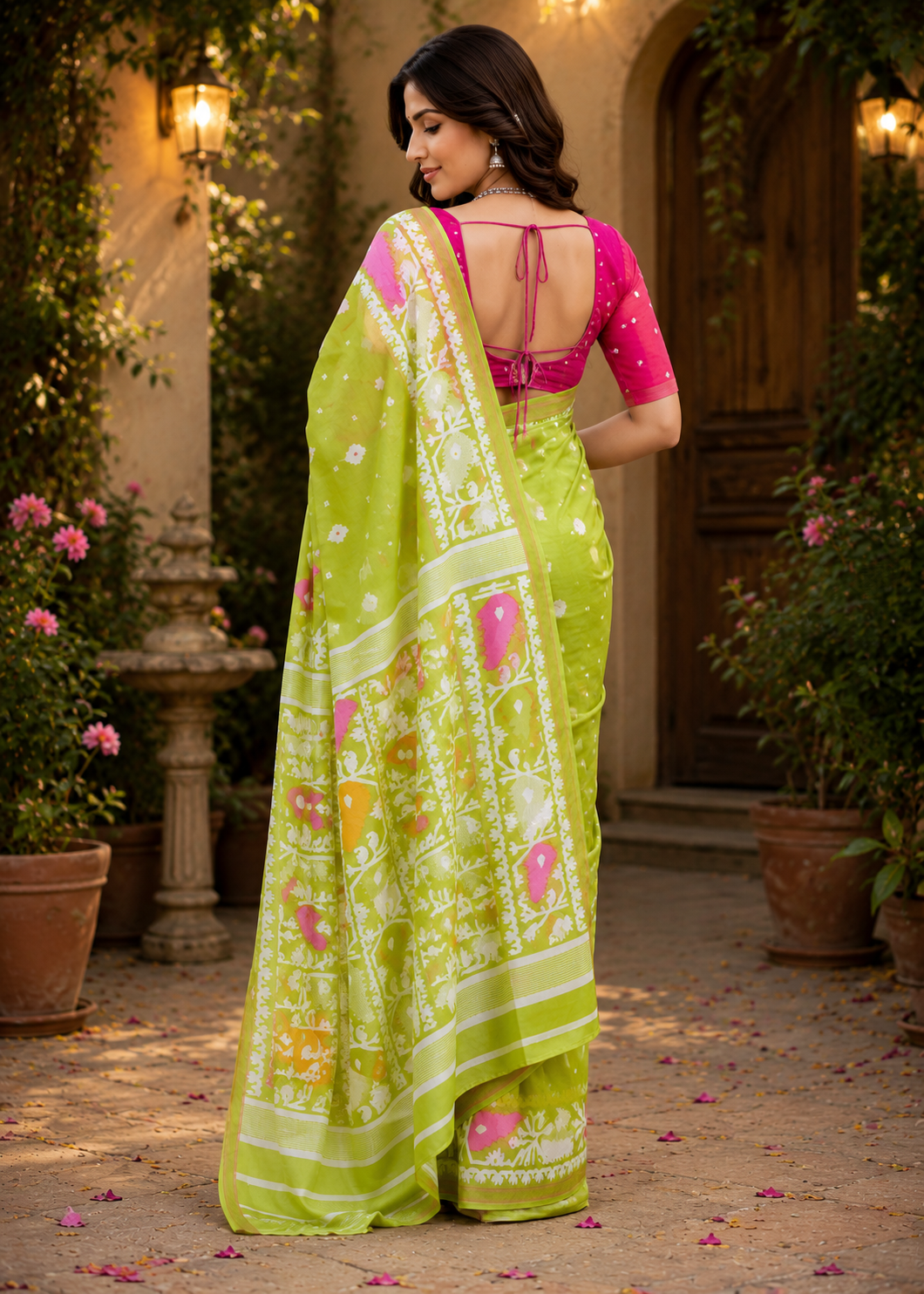 Linen Digital Printed Party Wear Saree - SAR-6046 - image 3