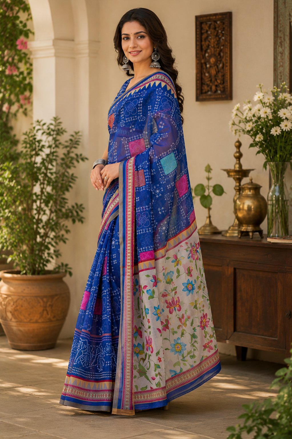 Linen Digital Printed Party Wear Saree - SAR-6050 - image 3