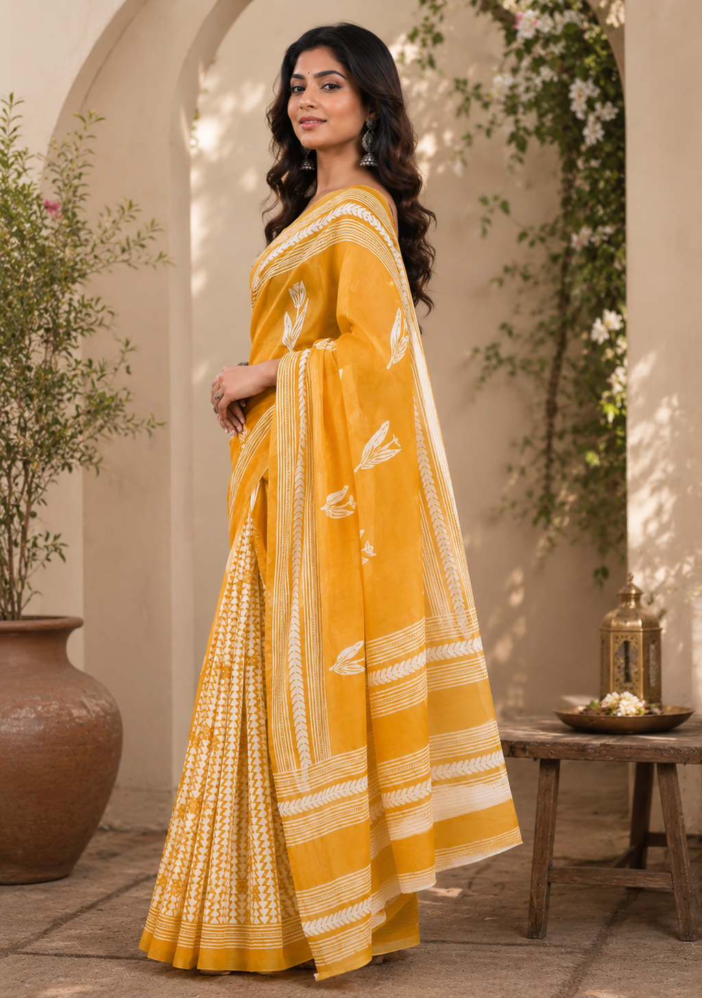 Linen Digital Printed Party Wear Saree - SAR-6053 - image 2