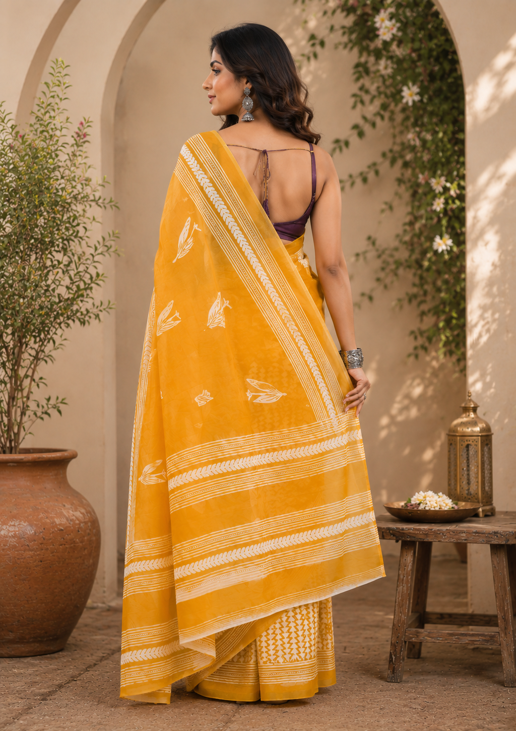 Linen Digital Printed Party Wear Saree - SAR-6053 - image 3