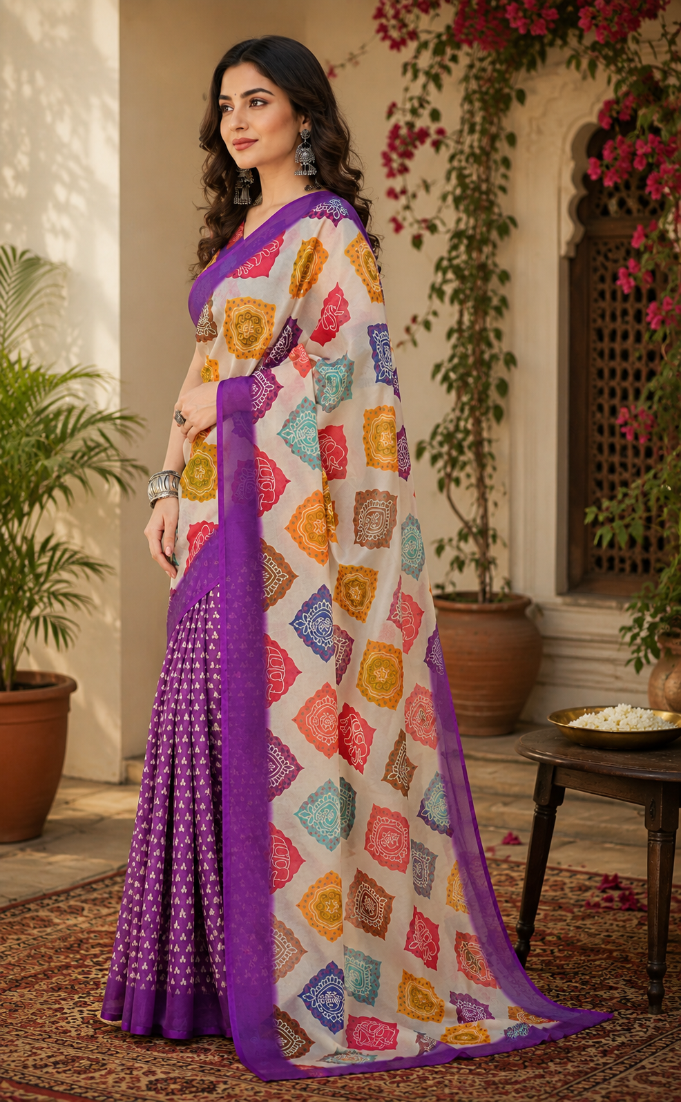 Linen Digital Printed Party Wear Saree - SAR-6055 - image 2