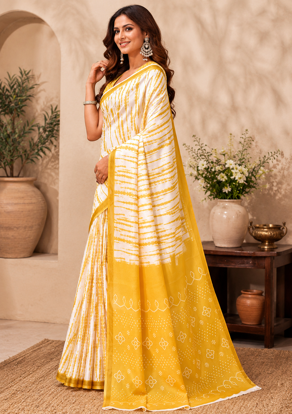 Linen Digital Printed Party Wear Saree - SAR-6072 - image 3