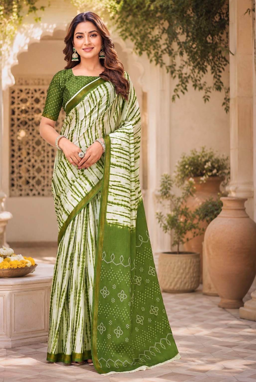 Linen Digital Printed Party Wear Saree - SAR-6073 - image 2