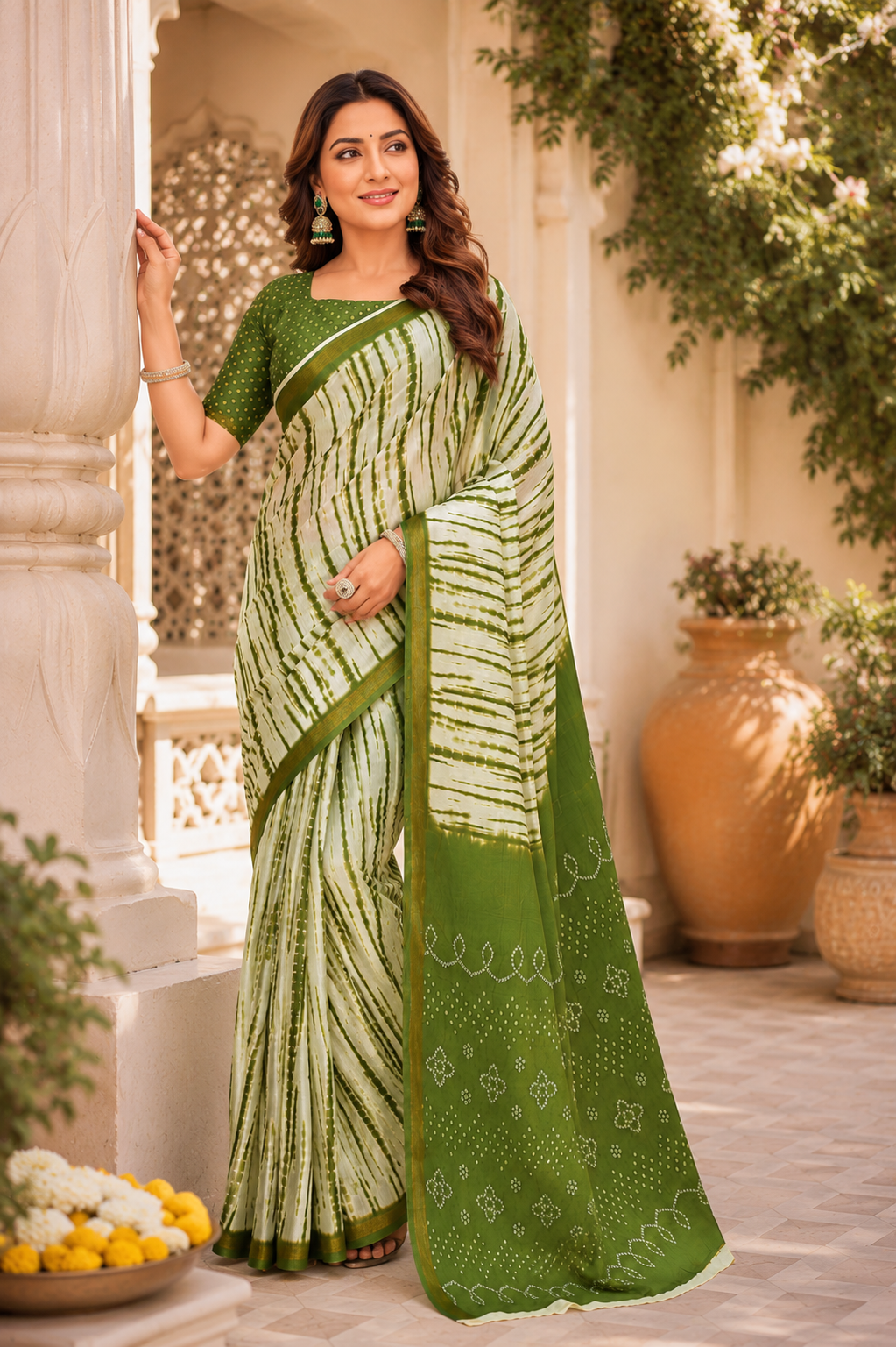 Linen Digital Printed Party Wear Saree - SAR-6073 - image 5