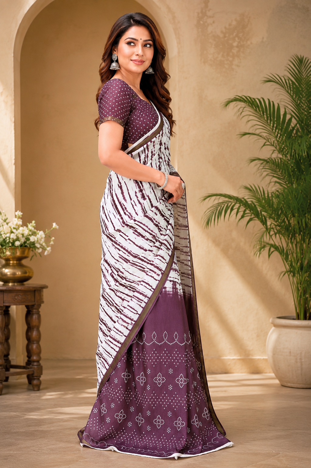Linen Digital Printed Party Wear Saree - SAR-6074 - image 3