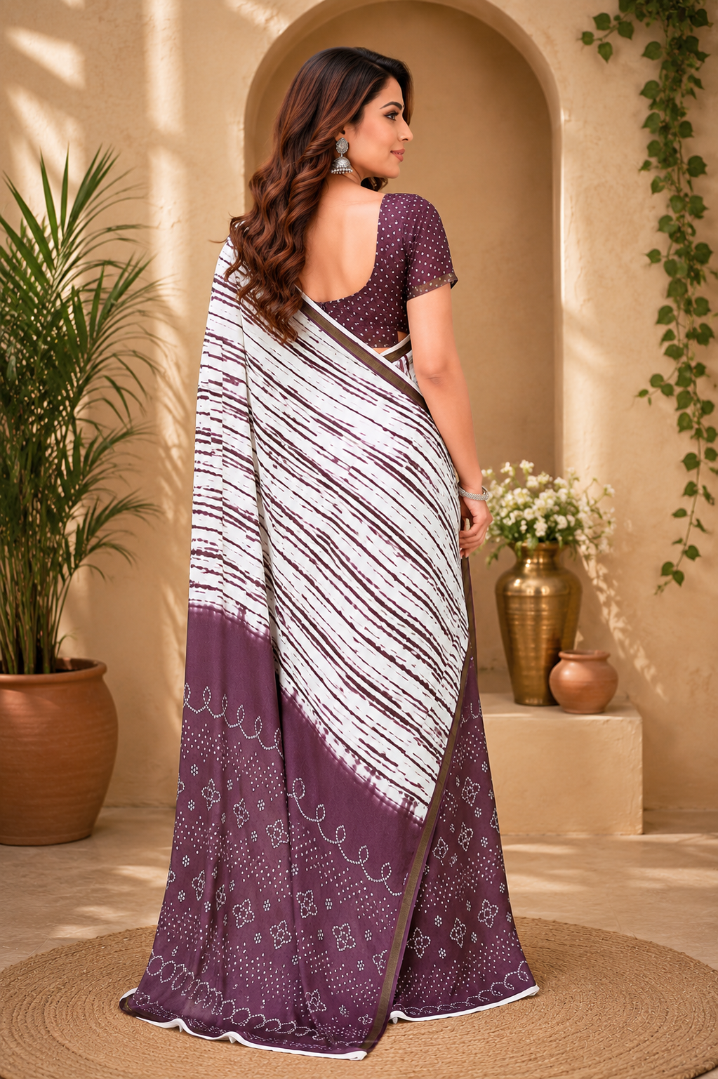 Linen Digital Printed Party Wear Saree - SAR-6074 - image 4