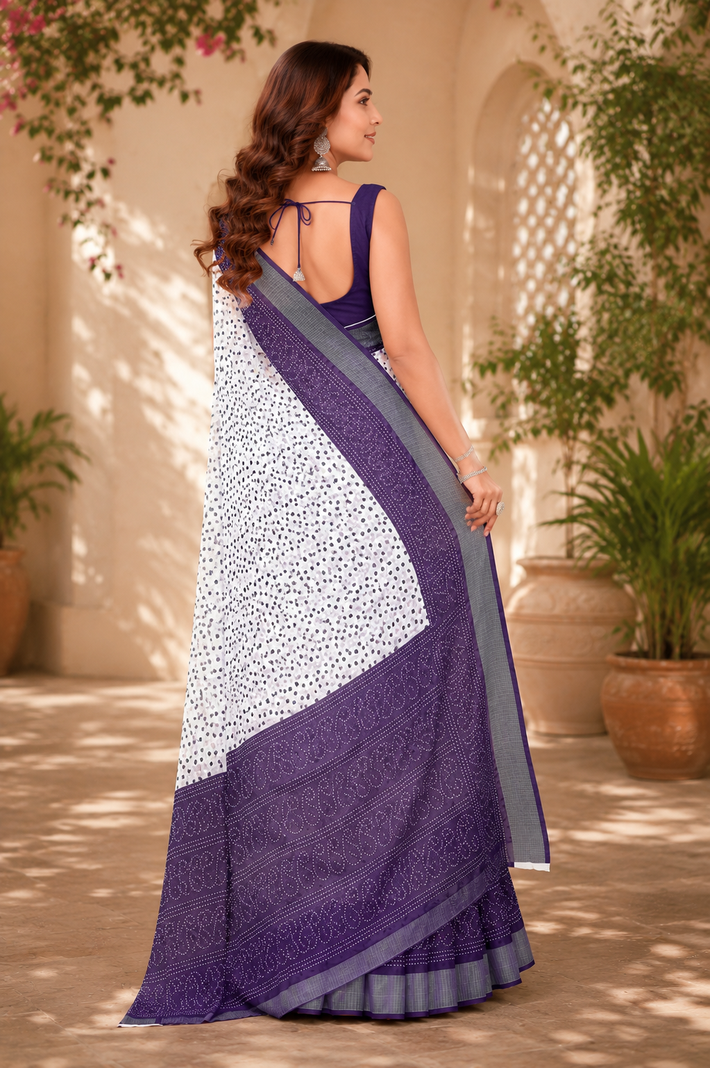 Linen Digital Printed Party Wear Saree - SAR-6075 - image 4