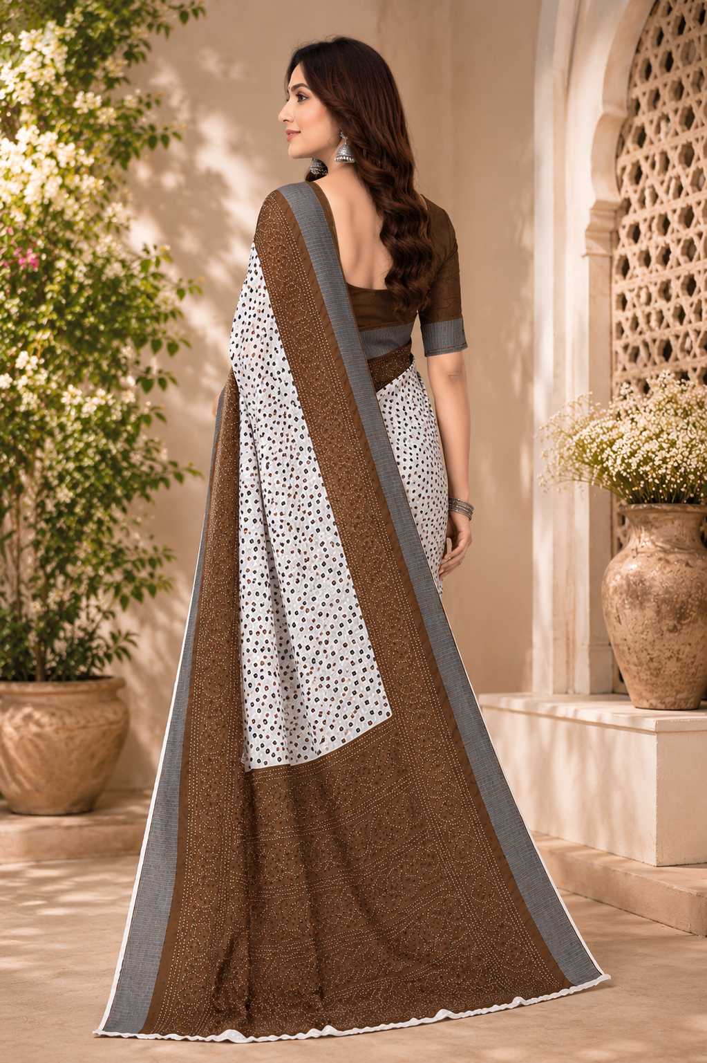 Linen Digital Printed Party Wear Saree - SAR-6076 - image 3