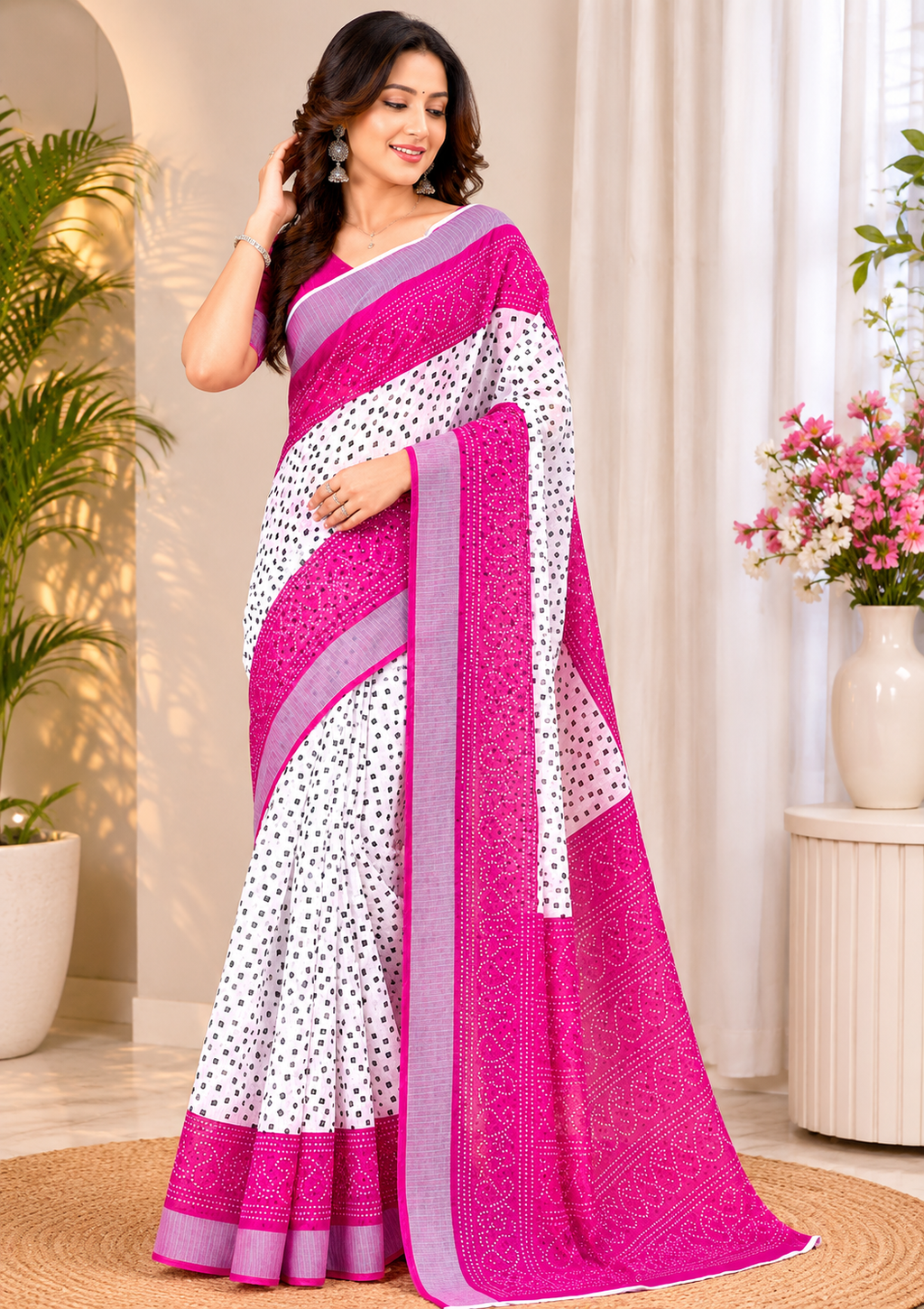 Linen Digital Printed Party Wear Saree - SAR-6078 - hero