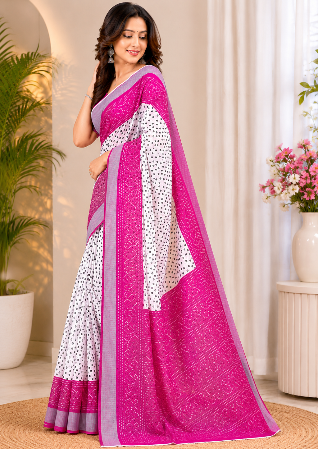 Linen Digital Printed Party Wear Saree - SAR-6078 - image 2