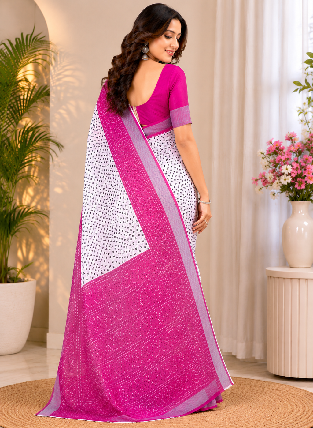 Linen Digital Printed Party Wear Saree - SAR-6078 - image 3