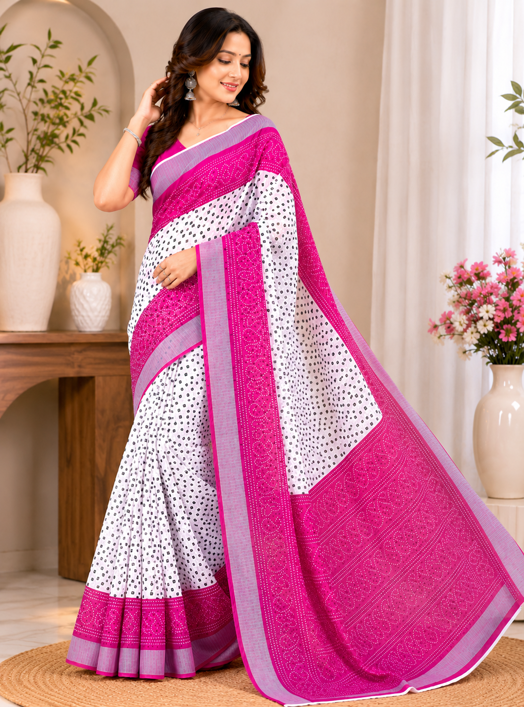 Linen Digital Printed Party Wear Saree - SAR-6078 - image 4