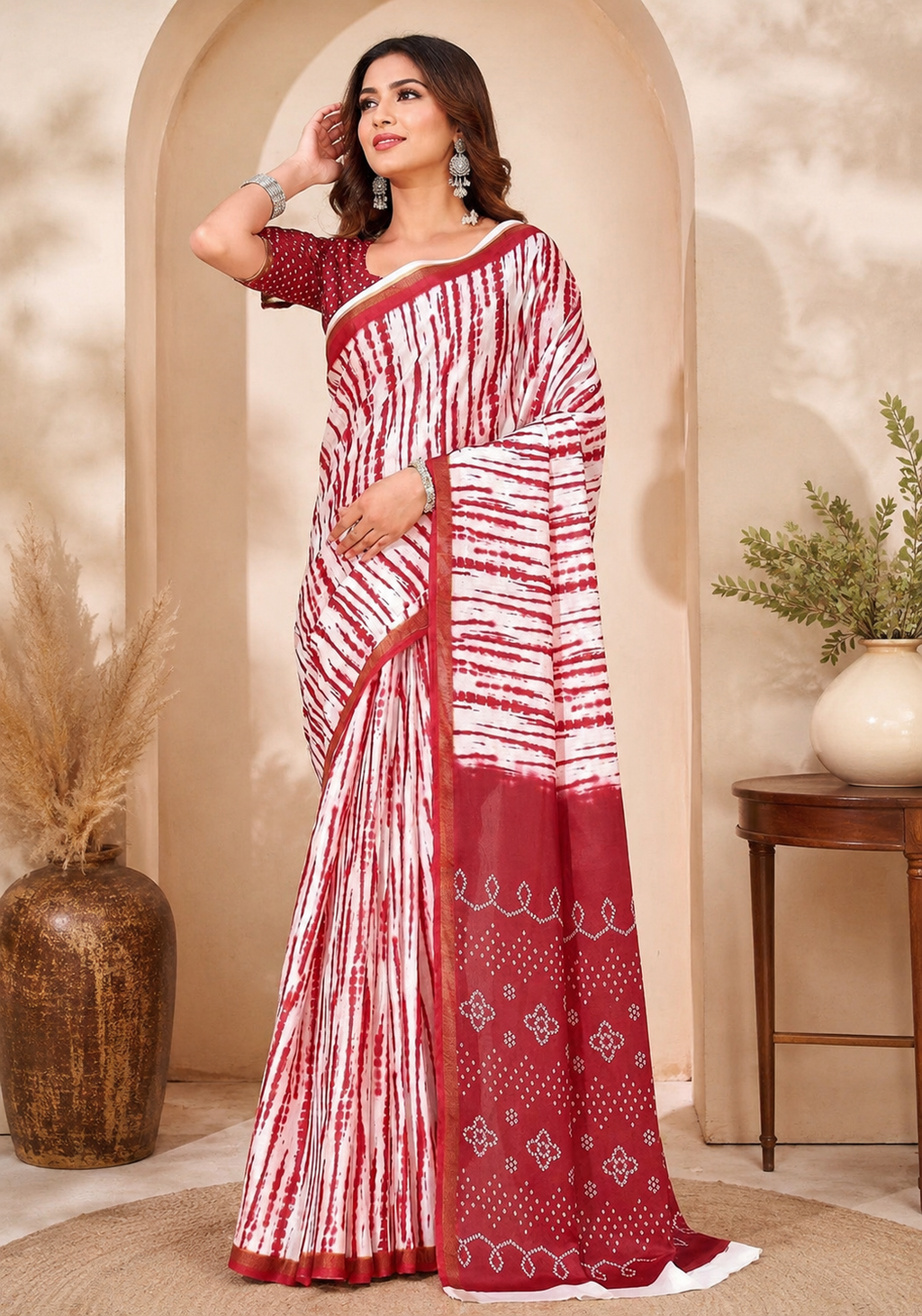 Linen Digital Printed Party Wear Saree - SAR-6079 - image 2