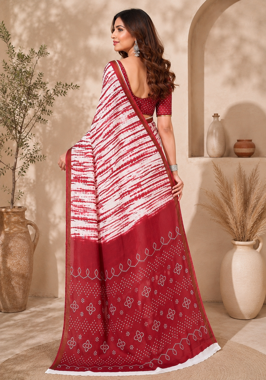 Linen Digital Printed Party Wear Saree - SAR-6079 - image 4