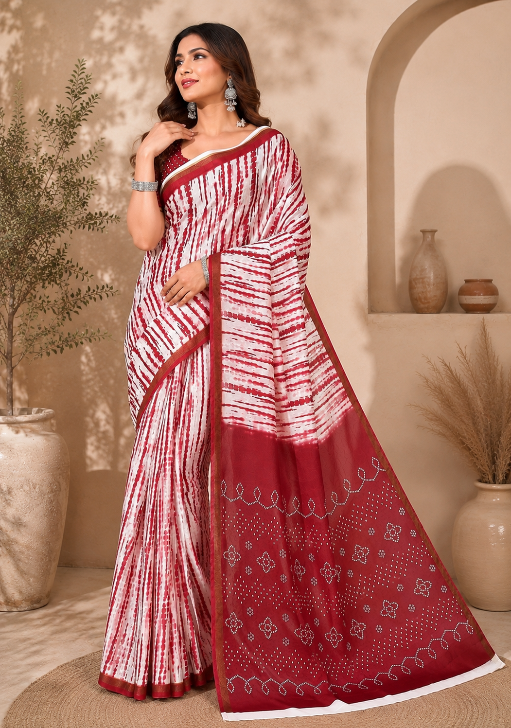 Linen Digital Printed Party Wear Saree - SAR-6079 - image 5