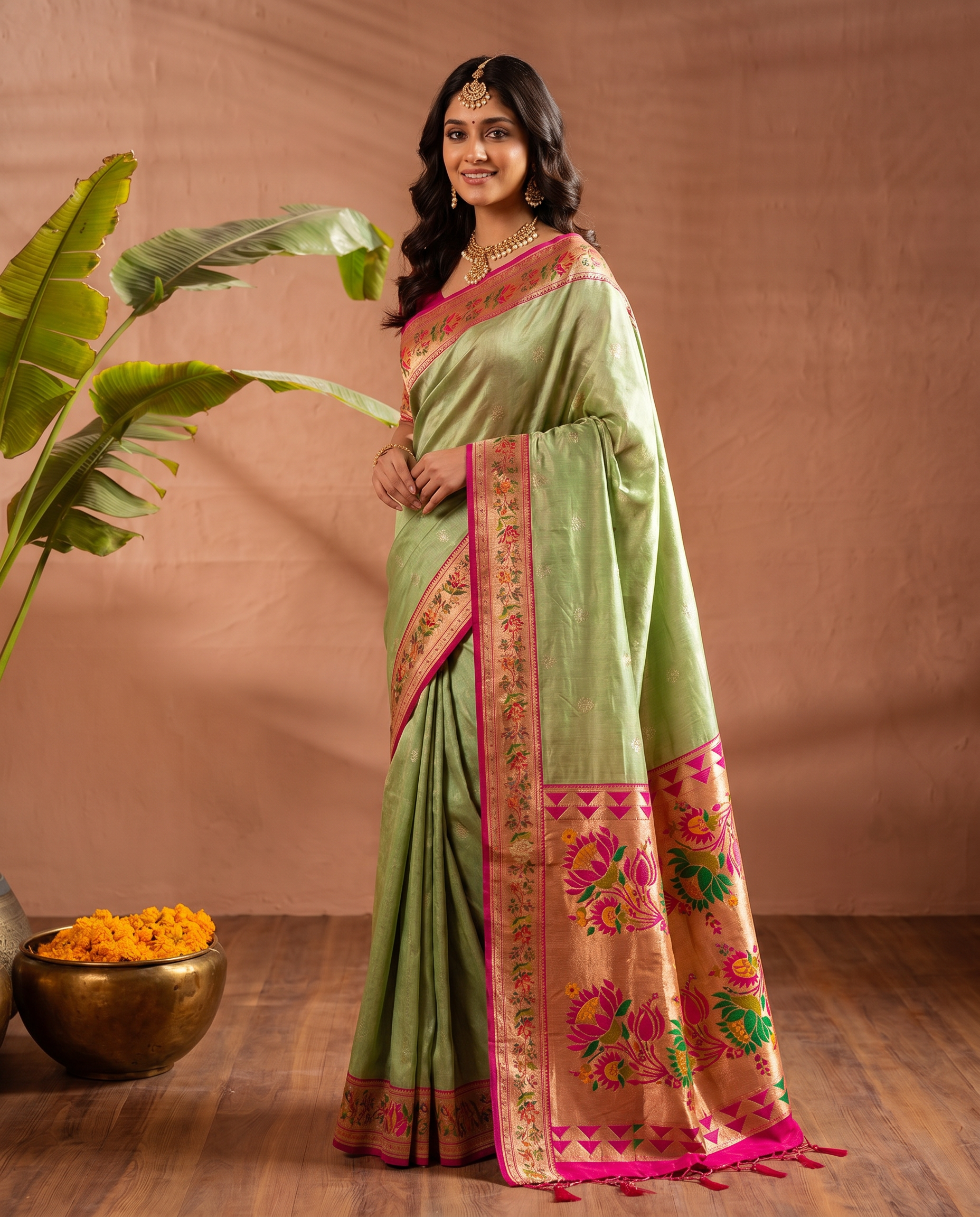 Lotus Pure Banarasi Silk Saree - output 0 - 02 hero