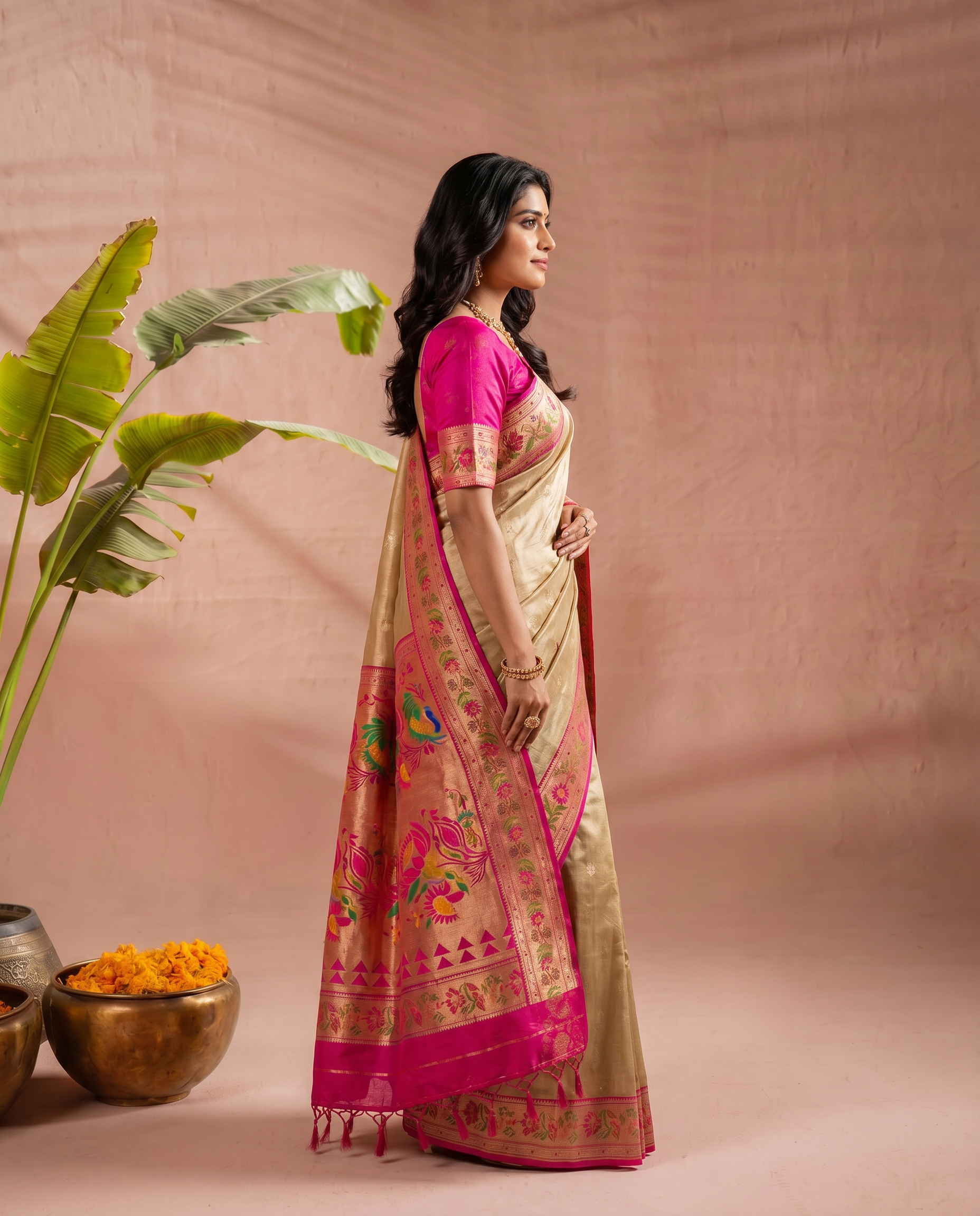 Lotus Pure Banarasi Silk Saree - output 1 - 03 side