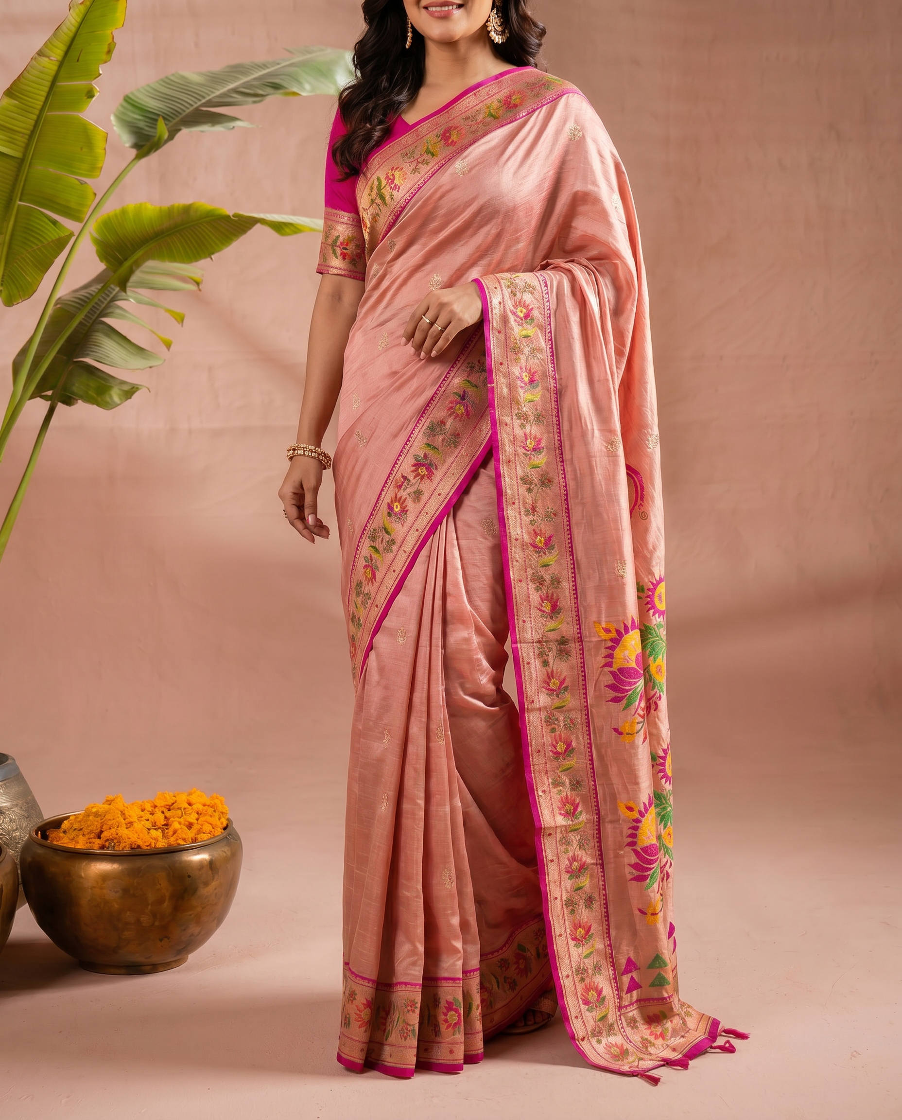 Lotus Pure Banarasi Silk Saree - output 2 - 05 lower closeup