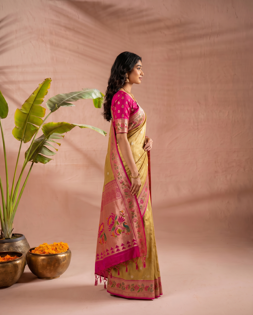 Lotus Pure Banarasi Silk Saree - output 3 - 03 side