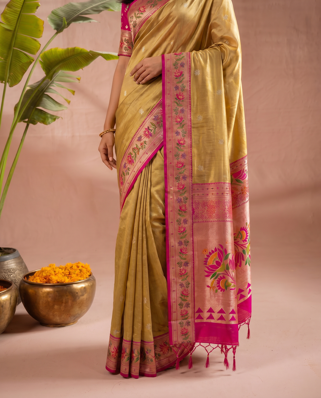 Lotus Pure Banarasi Silk Saree - output 3 - 05 lower closeup