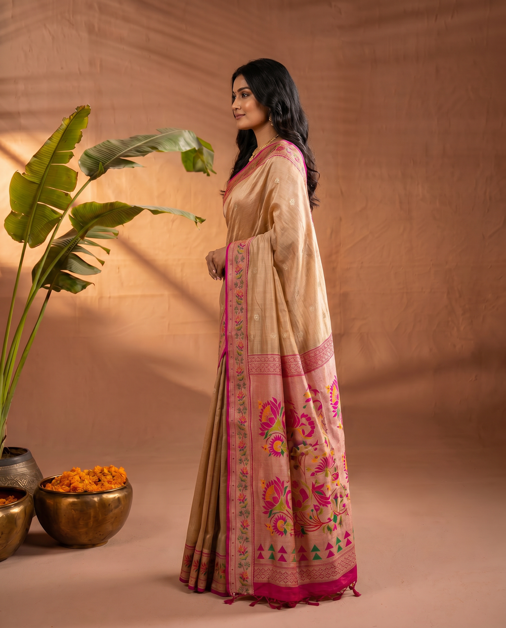 Lotus Pure Banarasi Silk Saree - output 4 - 03 side
