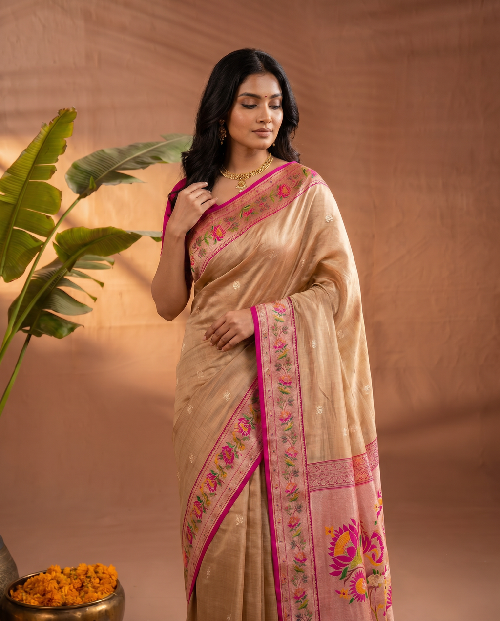 Lotus Pure Banarasi Silk Saree - output 4 - 04 upper closeup