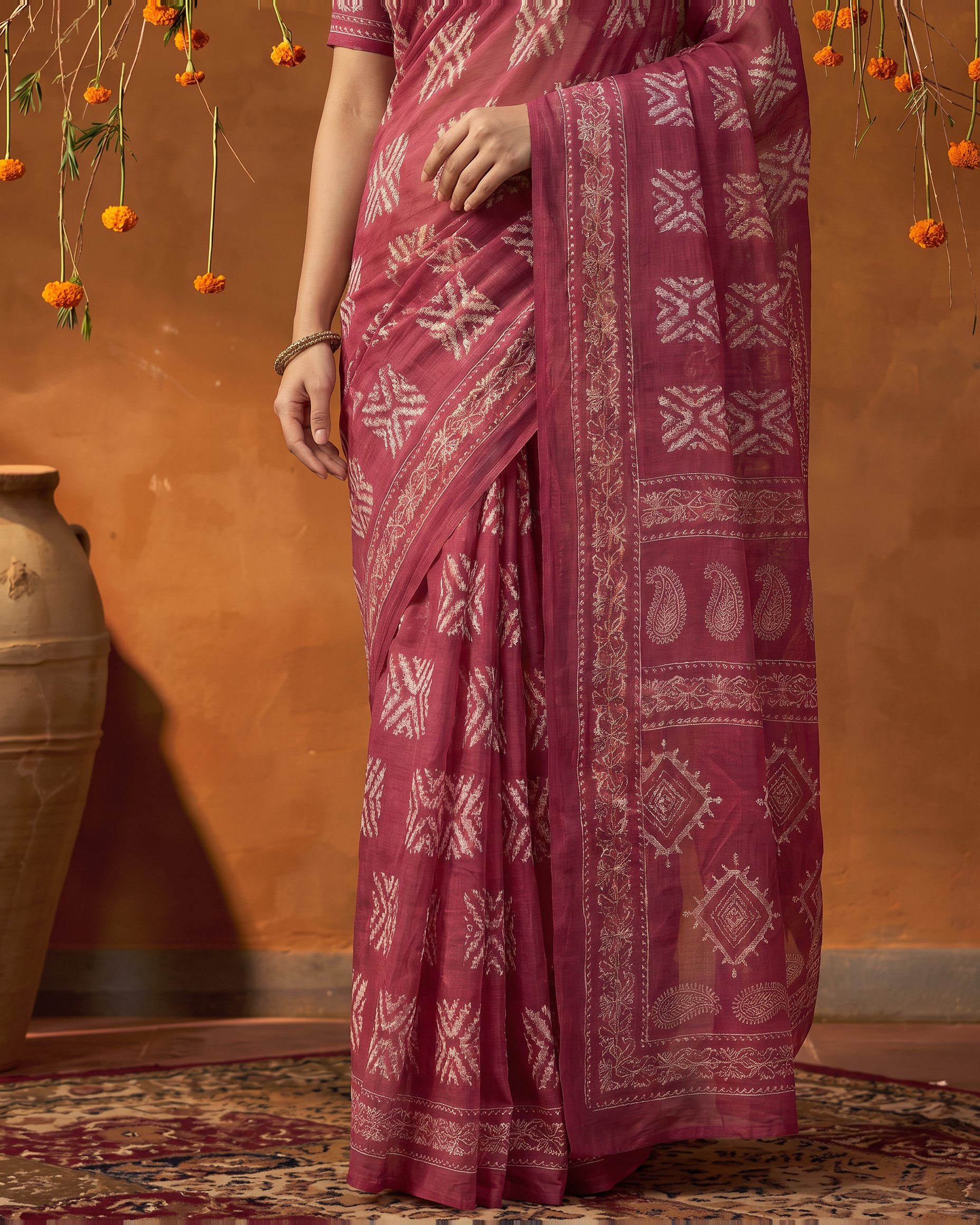 Monochrome Heritage: Highlights the classic black and white color palette. - Bright Pink - upper closeup