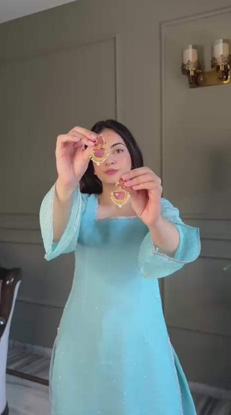 Elegant Sky Blue Salwar Suit with Dupatta