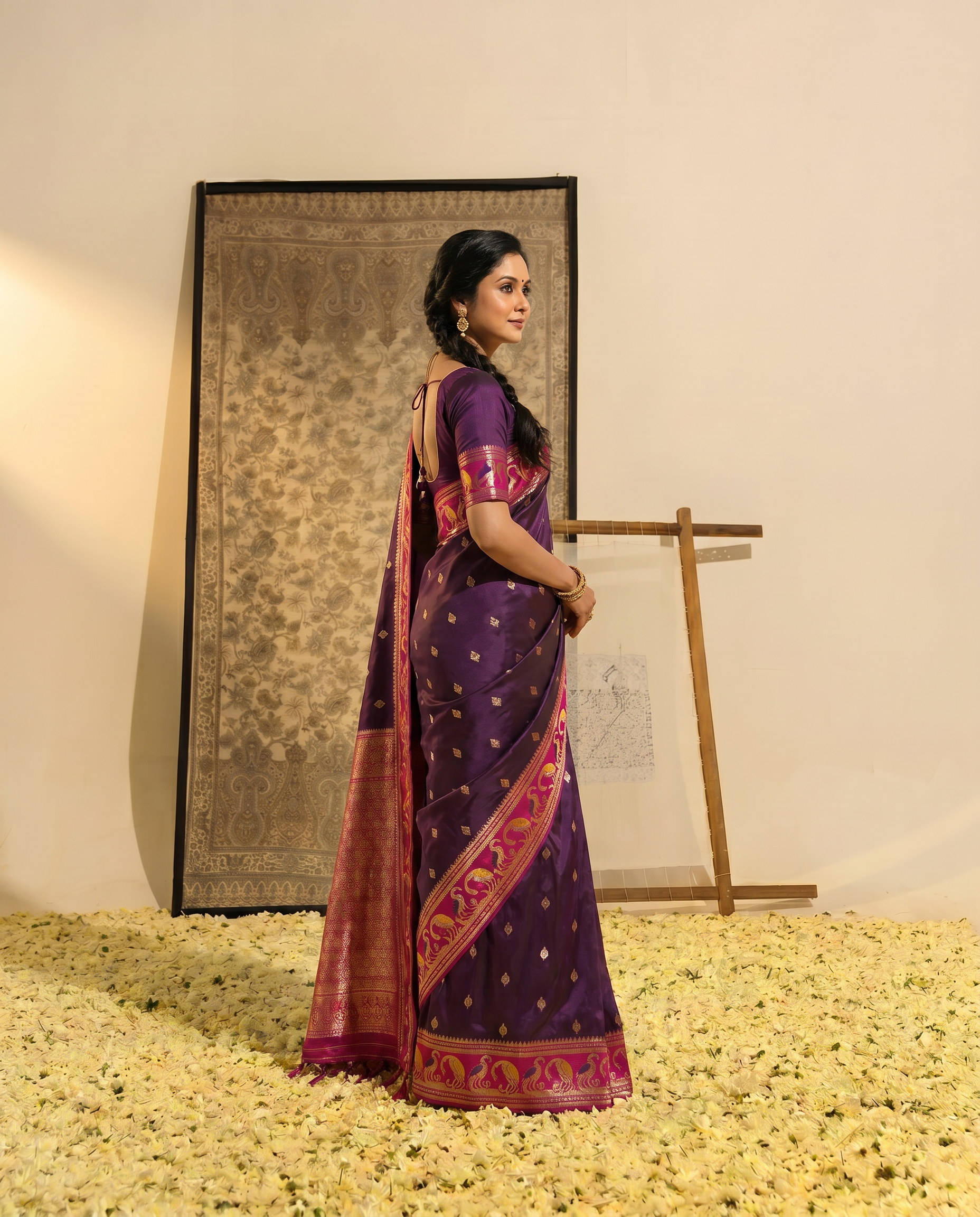 Priyamani Pure Banarasi Silk Saree - output 0 - 03 side