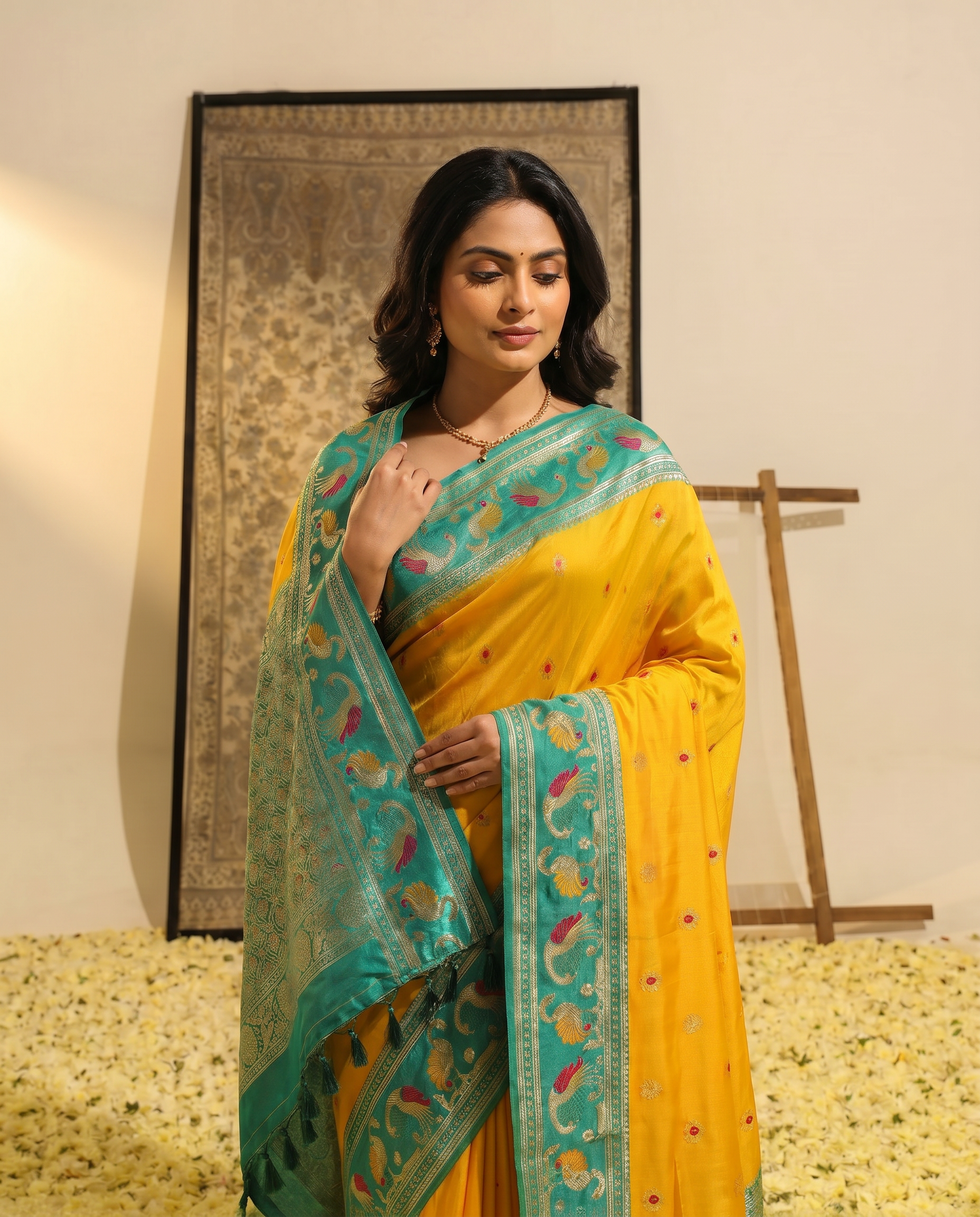Priyamani Pure Banarasi Silk Saree - output 1 - 04 upper closeup