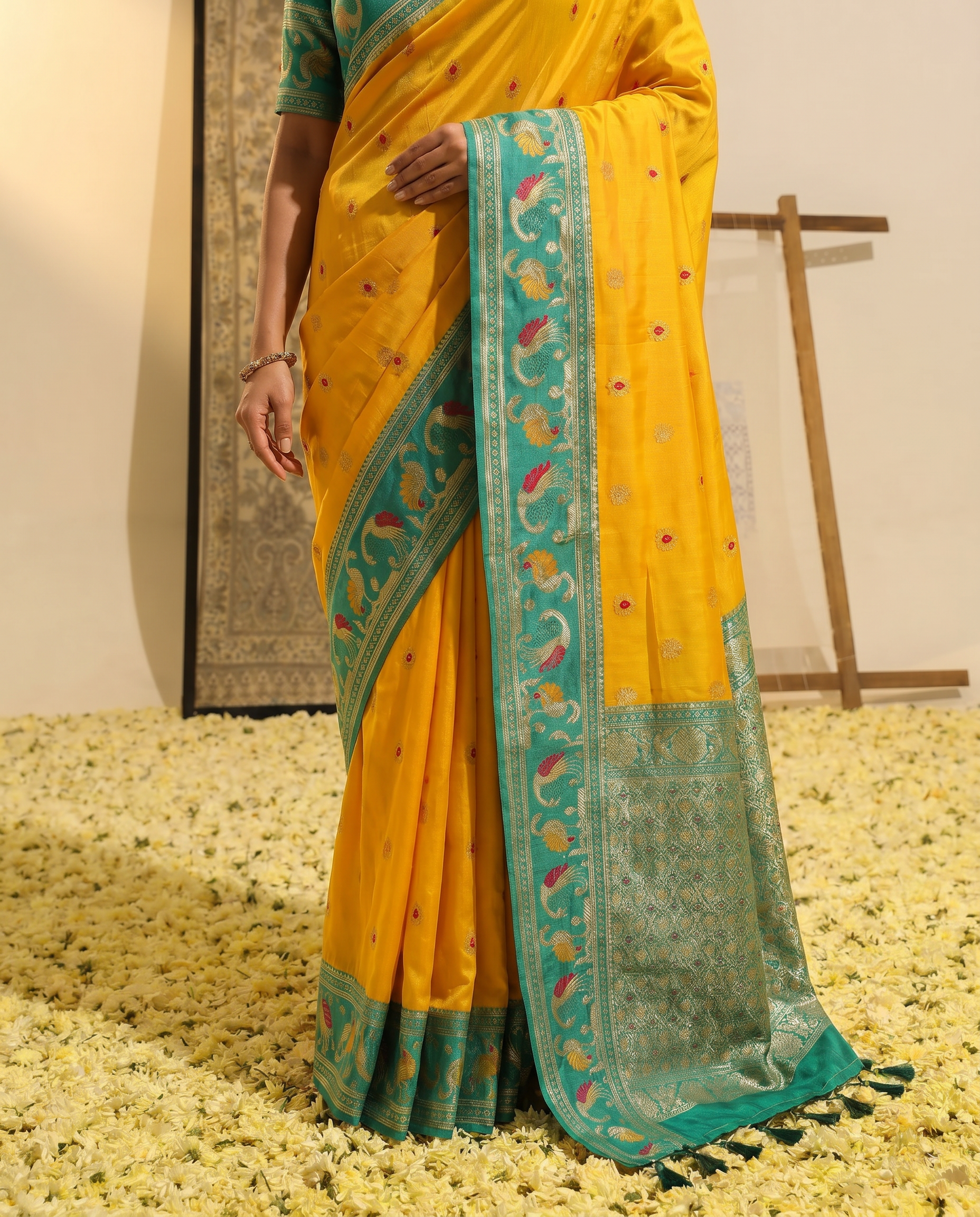 Priyamani Pure Banarasi Silk Saree - output 1 - 05 lower closeup