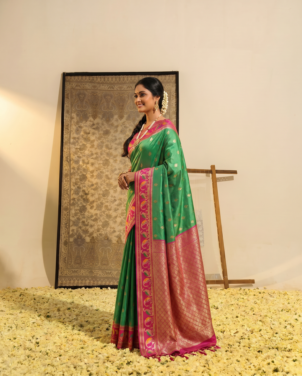 Priyamani Pure Banarasi Silk Saree - output 2 - 03 side