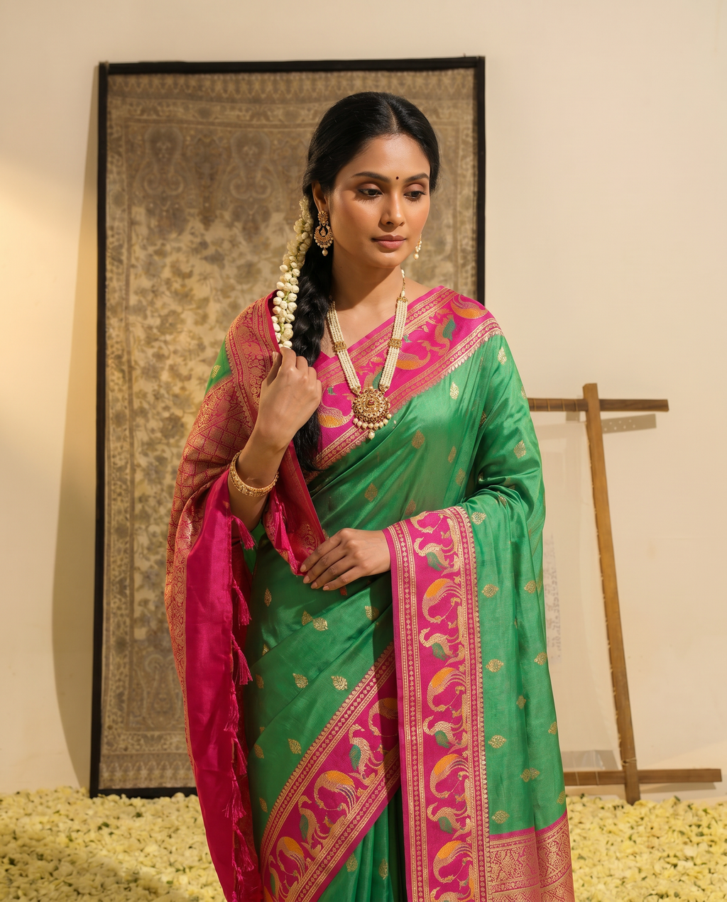 Priyamani Pure Banarasi Silk Saree - output 2 - 04 upper closeup