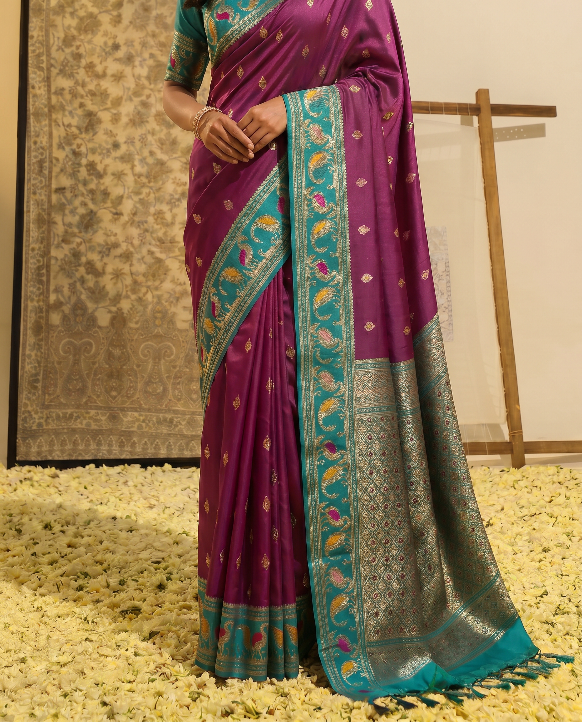 Priyamani Pure Banarasi Silk Saree - output New folder - 05 lower closeup