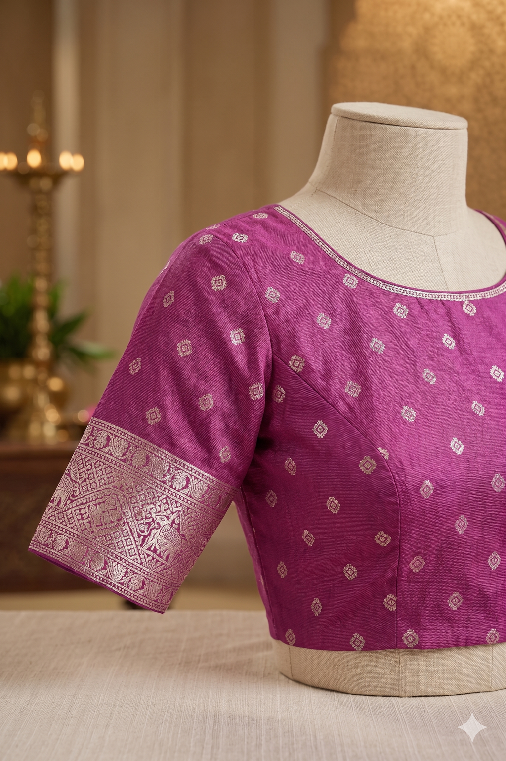 Purple Pure Silk Jari Weave Party Wear Saree - image 5