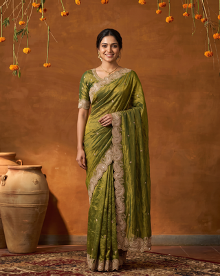 Ritika Chiffon Mango Motif Festive Saree with Soft Drape