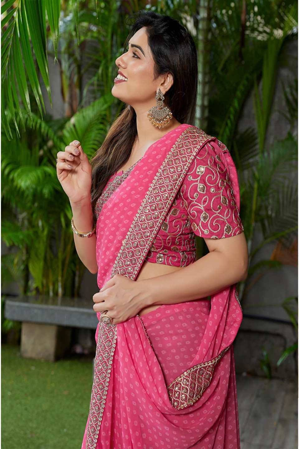 Elegant Teal Green Georgette Saree with Designer Border – Party Wear Traditional Saree for Women