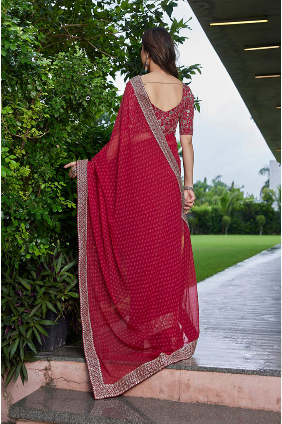 Elegant Teal Green Georgette Saree with Designer Border – Party Wear Traditional Saree for Women