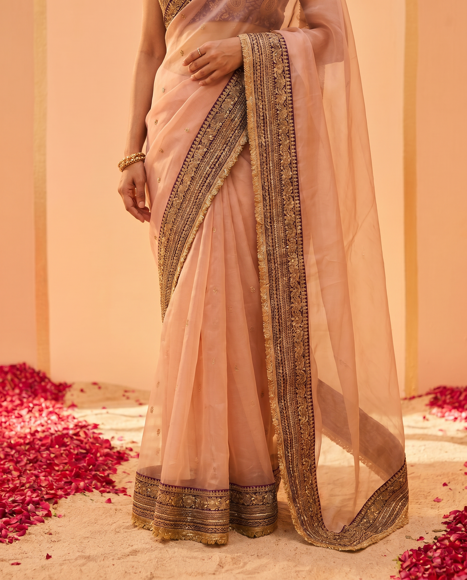 Twill Aura Designer Net Embroidered Saree - output 0 - 05 lower closeup