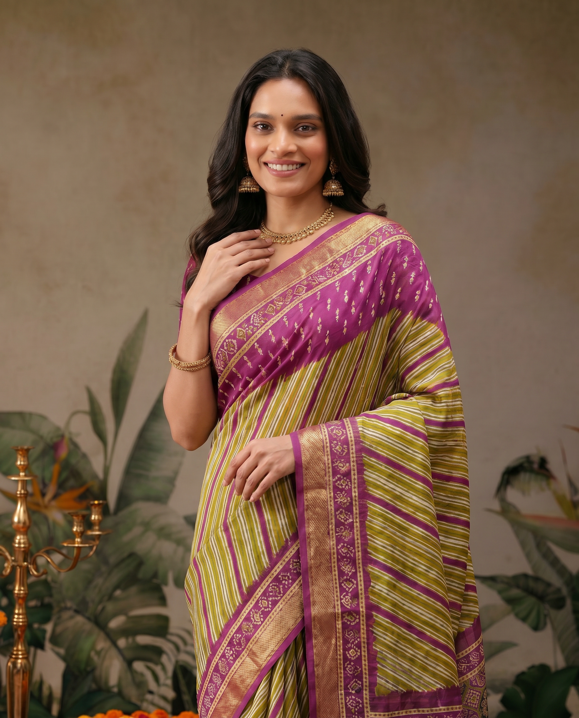 Vibrant Orange Printed Pure Cotton Saree with Traditional Patterns - output 1 - 04 upper closeup