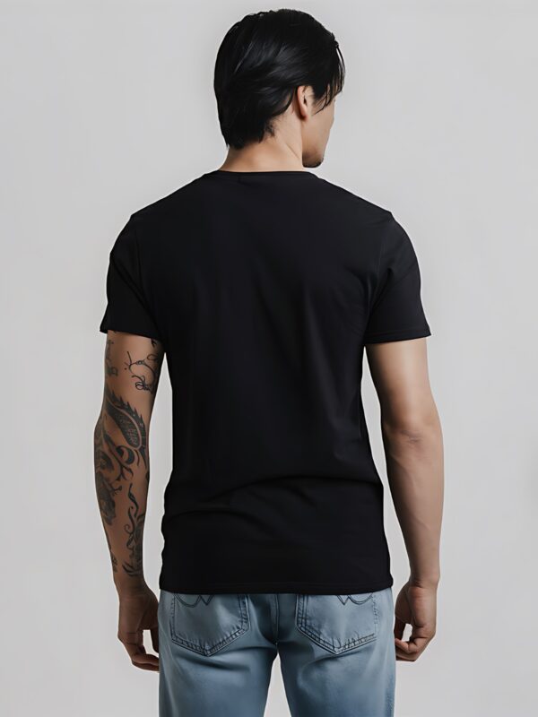 Classic Black Printed Men's T-Shirt - Image 2