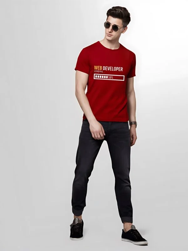 Classic Red Men's T-Shirt - Image 2